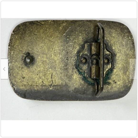 Vintage Patinaed Analog Burton Snowboard Solid Brass Belt Buckle - Picture 2 of 3